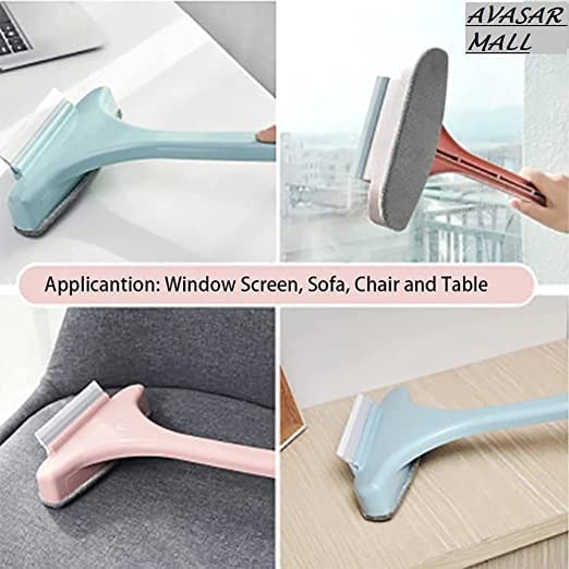 Multifunctional 2 in 1 Window Cleaning set Brush With Long Handle