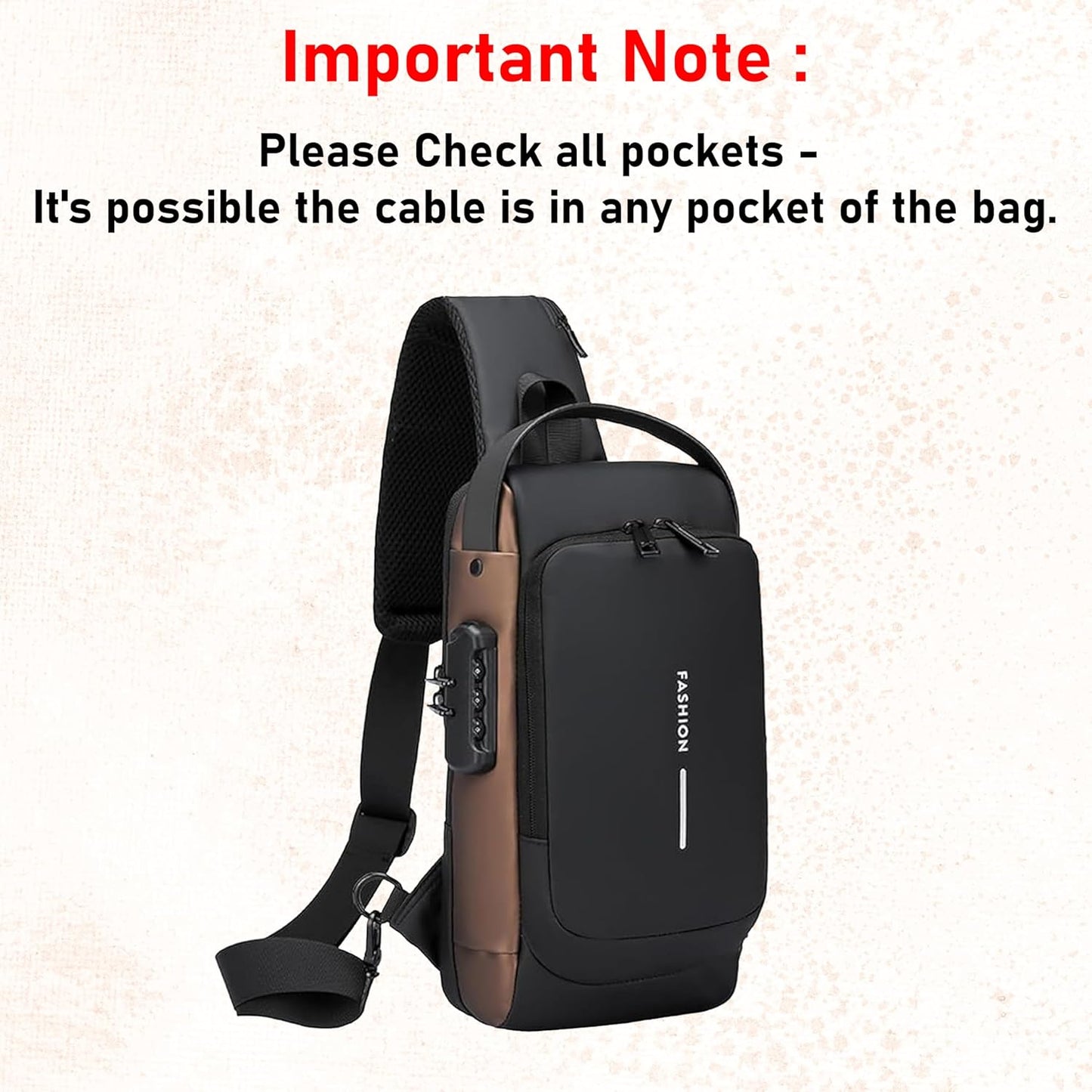 Anti‑Theft USB‑Charging Crossbody Sling Backpack for Men & Women – Adjustable Travel Shoulder Bag